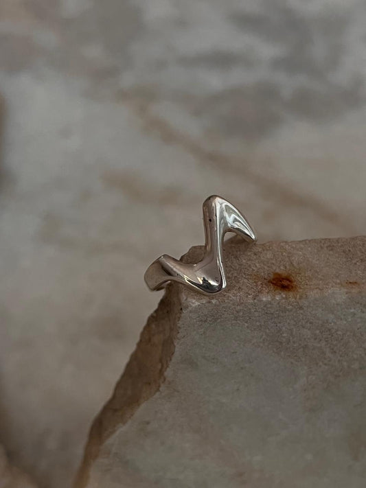 Sculpture Abstract 925 Sterling Silver Ring  