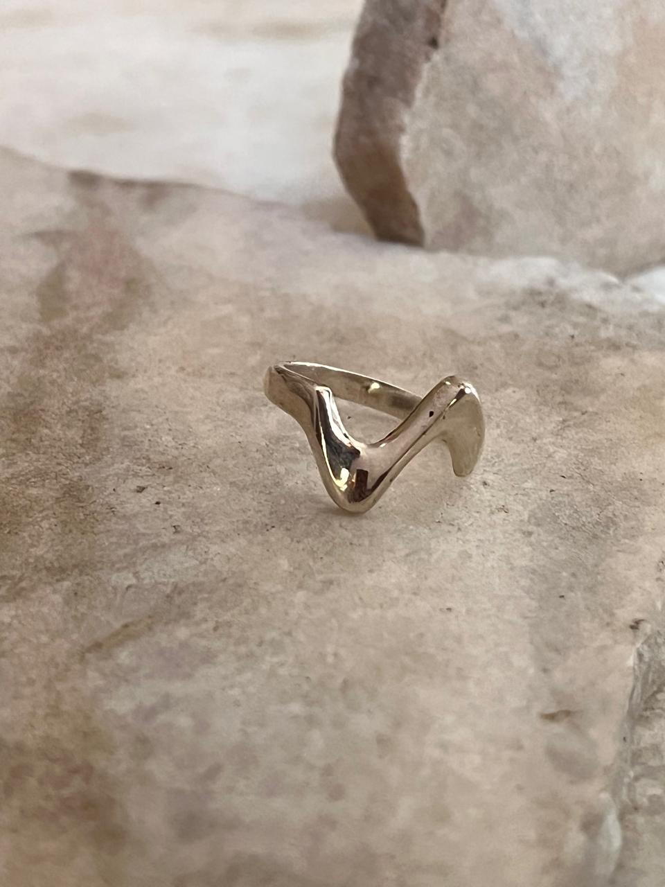 Unique Artistic Abstract Silver Ring for Women  