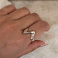 Modern Abstract Design Sterling Silver Statement Ring  