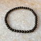 Pyrite Round Plain 4mm Natural Crystal Bracelet