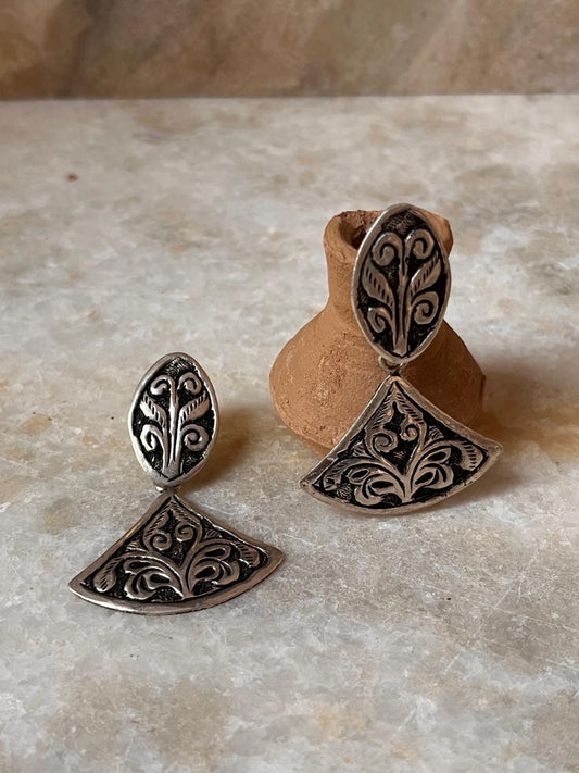 Antique Chitai handcrafted 925 Sterling Silver Earrings