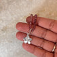 Pink Tourmaline 3-4mm Natural Crystal With Plumeria/ Frangipani Charm 925 Sterling Silver Choker Necklace