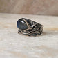Labradorite Pear Rustic 925 Sterling Silver Ring