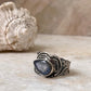 Labradorite Pear Rustic 925 Sterling Silver Ring