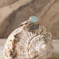 Aqua Chalcedony Feather Adjustable 925 Sterling Silver Ring