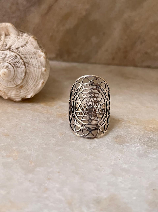 Shree Yantra 925 Sterling Silver Ring