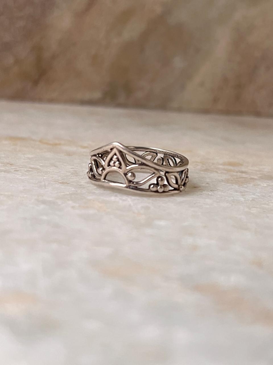 Floral Garden Band 925 Sterling Silver Ring