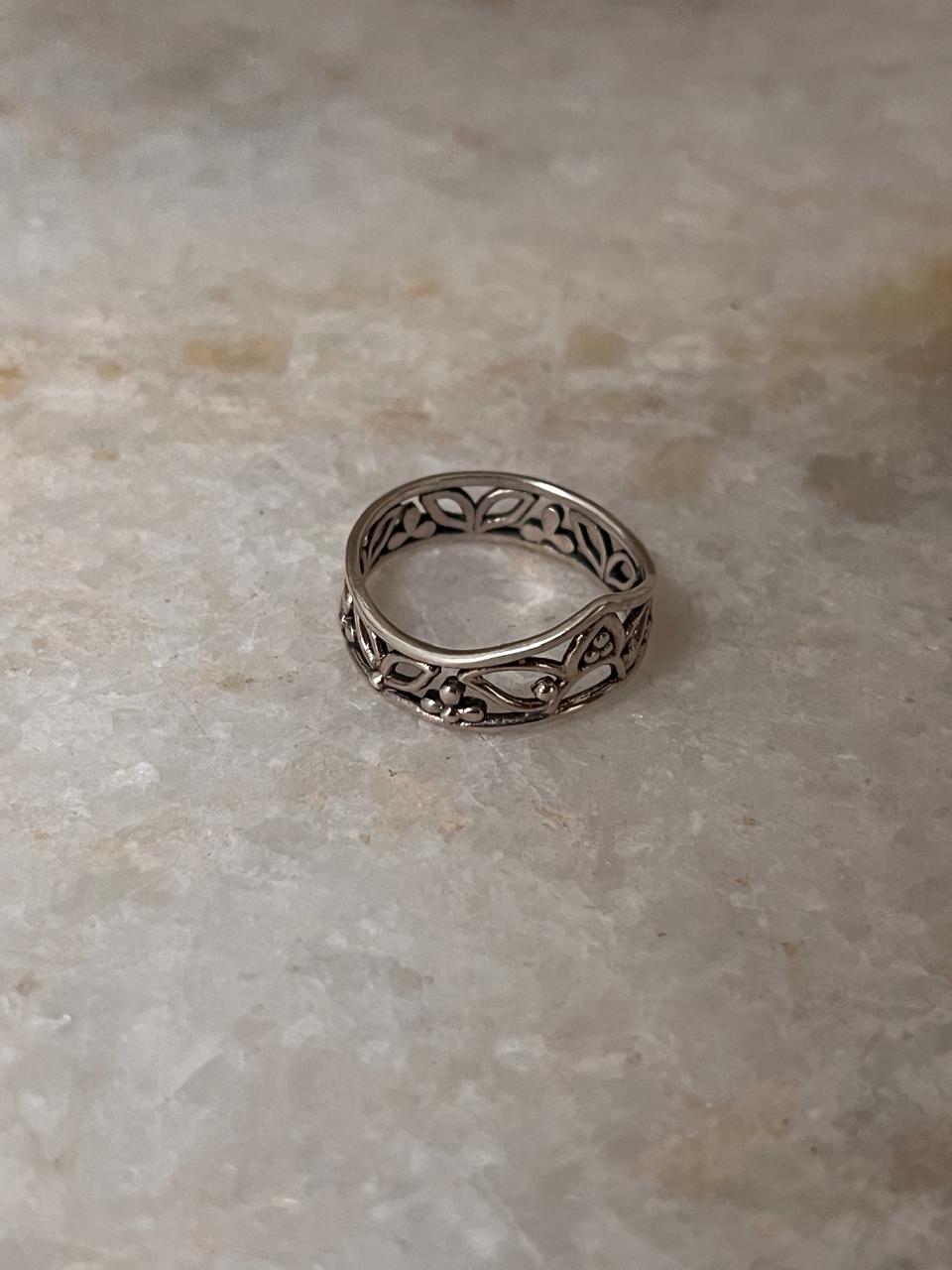 Floral Garden Band 925 Sterling Silver Ring