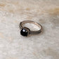 Black Onyx Square Cut Vintage 925 Sterling Silver Ring