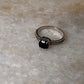 Black Onyx Square Cut Vintage 925 Sterling Silver Ring