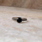 Black Onyx Square Cut Vintage 925 Sterling Silver Ring