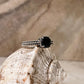 Black Onyx Square Cut Vintage 925 Sterling Silver Ring
