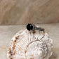 Black Onyx Square Cut Vintage 925 Sterling Silver Ring