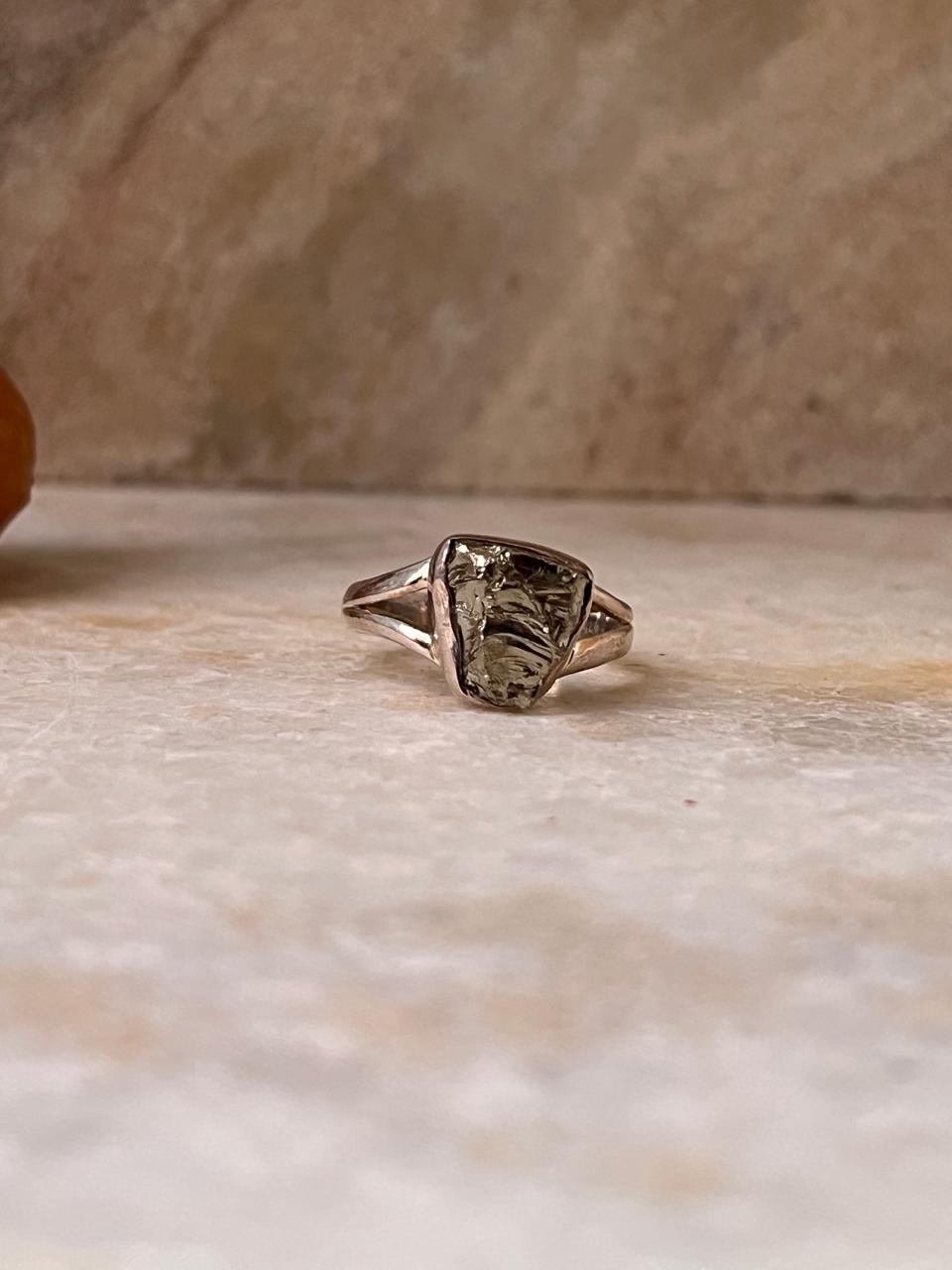 Pyrite Raw Uncut 925 Sterling Silver Ring