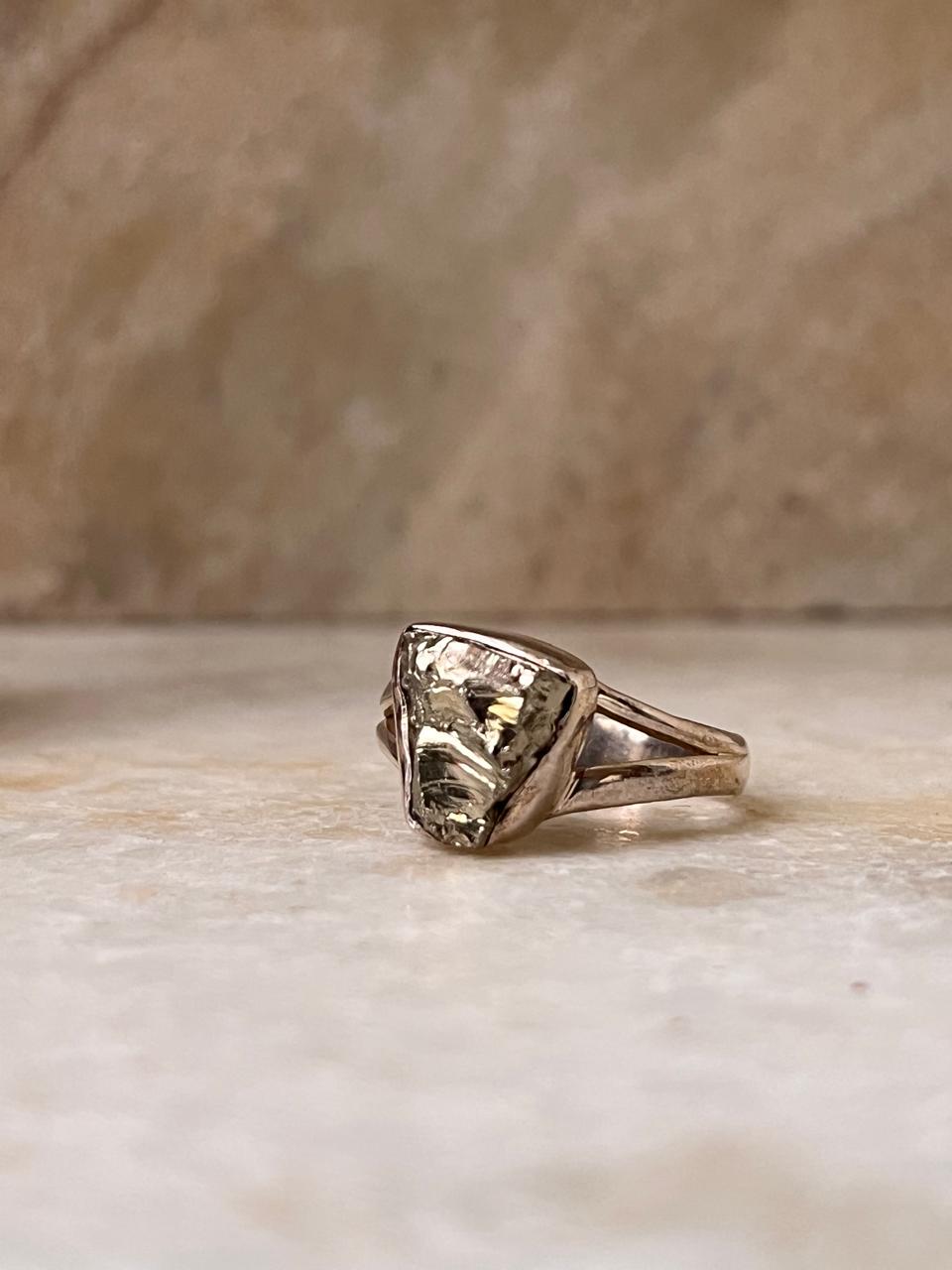 Pyrite Raw Uncut 925 Sterling Silver Ring