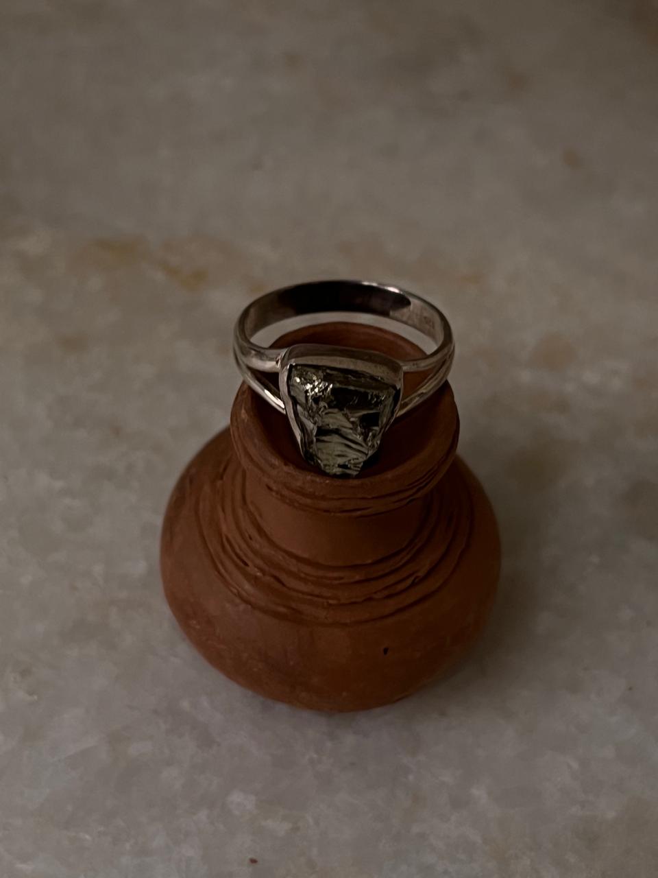 Pyrite Raw Uncut 925 Sterling Silver Ring