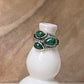 Malachite 3 Stone Statement 925 Sterling Silver Ring