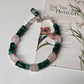 Malachite & Rose Quartz Handcrafted 925 Sterling Silver Bracelet