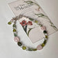 Rose Quartz , Peridot , Clear Quartz & Green Tourmaline Handcrafted 925 Sterling Silver Bracelet