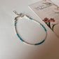 Apatite & Silver 2mm Beads Handcrafted 925 Sterling Silver Bracelet