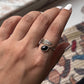 Black Onyx Feather Adjustable 925 Sterling Silver Ring