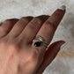 Black Onyx Feather Adjustable 925 Sterling Silver Ring