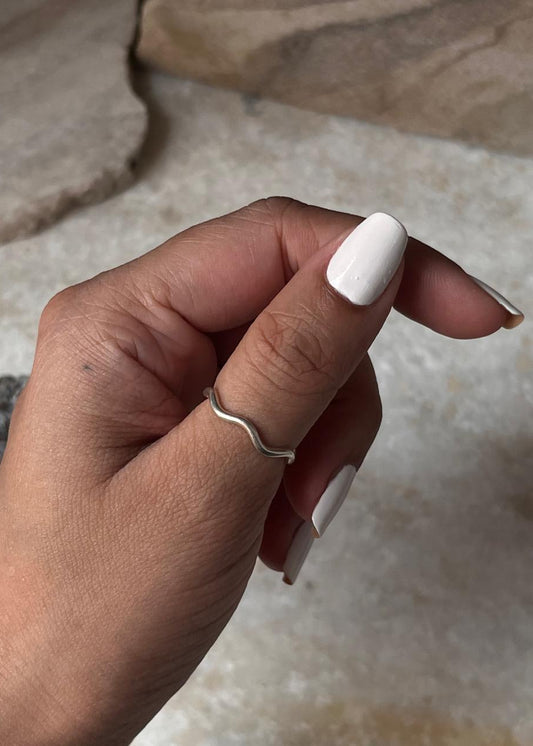 925 Sterling Silver wavy band ring  