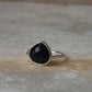 Black Onyx Heart Faceted 925 Sterling Silver Ring