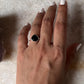 Black Onyx Heart Faceted 925 Sterling Silver Ring