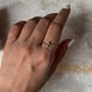 Dainty Celestial- Moon & Star Adjustable 925 Sterling Silver Ring