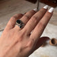 Black Onyx Pear Cut Rustic Statement 925 Sterling Silver Ring