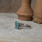 Blue Apatite Raw Uncut Dot Band 925 Sterling Silver Ring