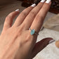 Blue Apatite Raw Uncut Dot Band 925 Sterling Silver Ring