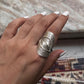 Bohemian Imported Handcrafted Leaf Wrap Adjustable 925 Sterling Silver Ring