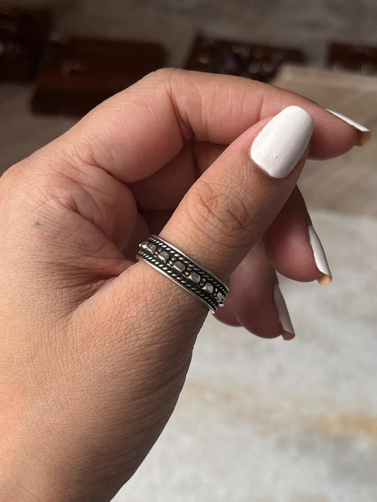 Tribal Band Adjustable Unisex 925 Sterling Silver Ring