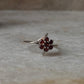 Garnet Flower Statement 925 Sterling Silver Ring