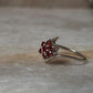 Garnet Flower Statement 925 Sterling Silver Ring