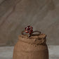 Garnet Flower Statement 925 Sterling Silver Ring