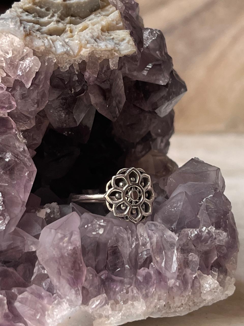 Sun Mandala 925 Sterling Silver Ring