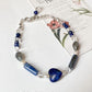 Lapis Lazuli Heart , Clear Quartz, Pearls & Labradorite Handcrafted 925 Sterling Silver Bracelet
