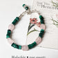 Malachite & Rose Quartz Handcrafted 925 Sterling Silver Bracelet