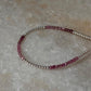 Pink Tourmaline Dark Shade & Silver 2mm Beads Handcrafted 925 Sterling Silver Bracelet