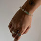 Green Aventurine Carved Leaf , Rose Quartz & Peridot Handcrafted 925 Sterling Silver Bracelet