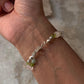 Green Aventurine Carved Leaf , Rose Quartz & Peridot Handcrafted 925 Sterling Silver Bracelet