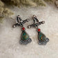 Antique Turquoise and Coral Statement 925 Sterling Silver Earring