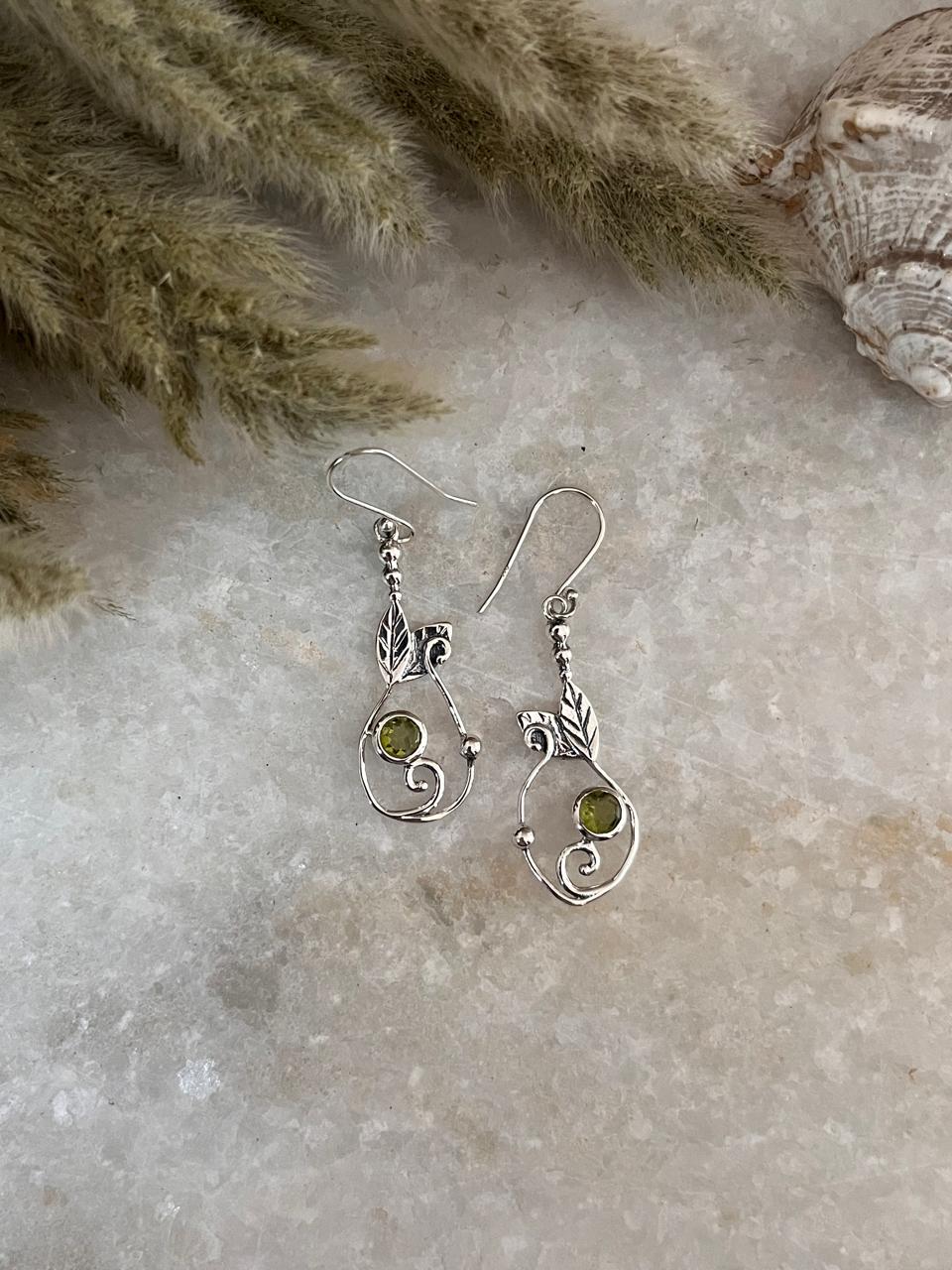 Peridot Forest Enchantment 925 Sterling Silver Earrings