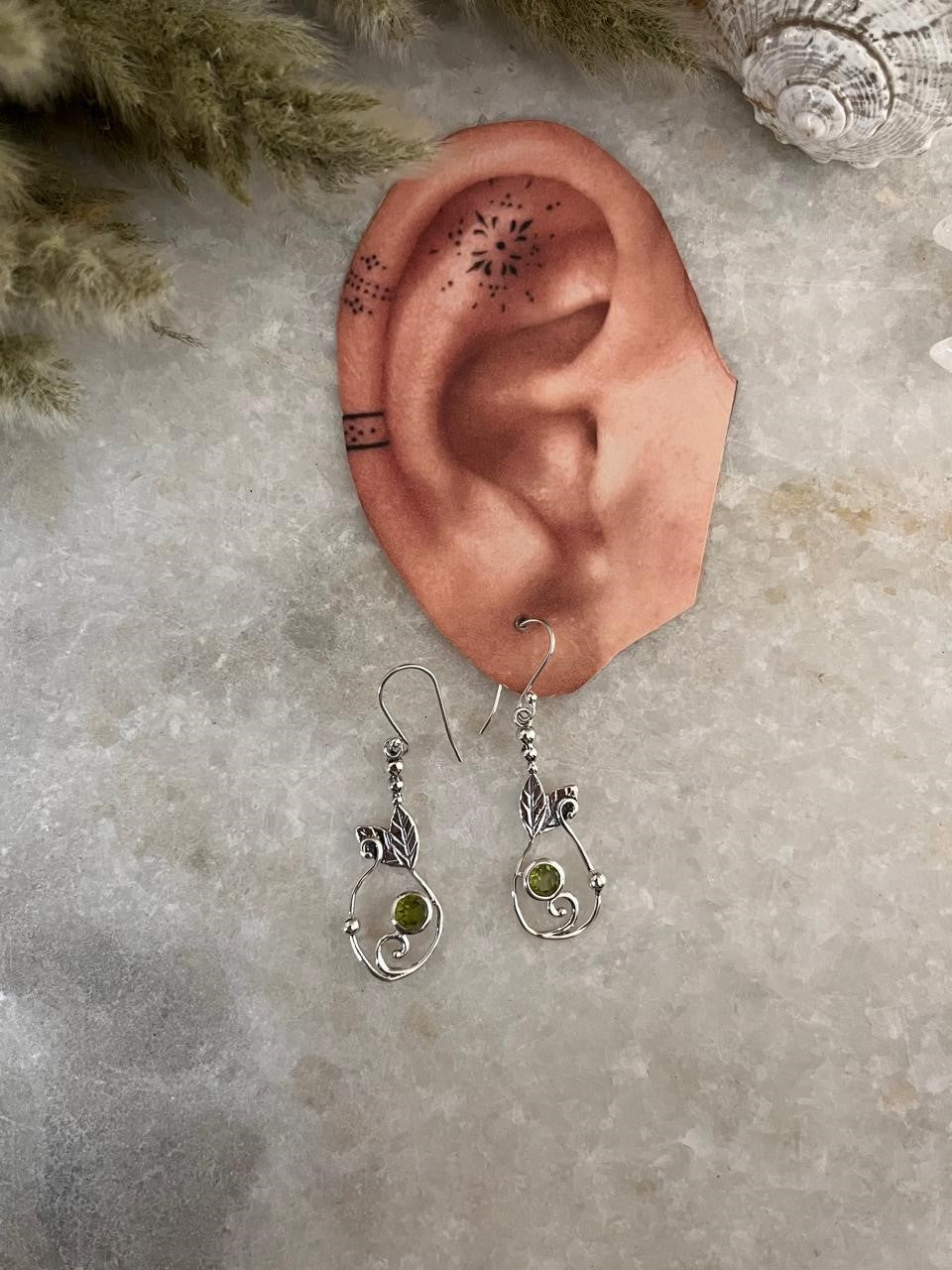 Peridot Forest Enchantment 925 Sterling Silver Earrings