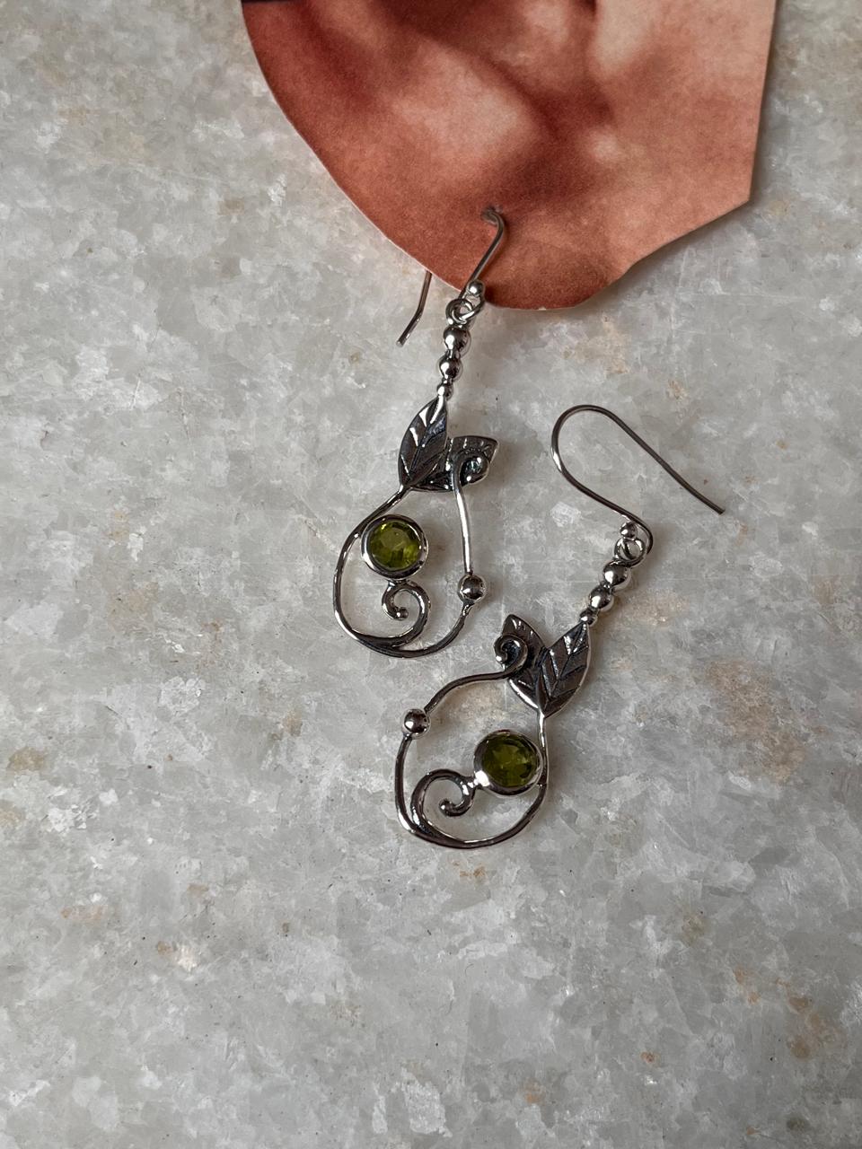 Peridot Forest Enchantment 925 Sterling Silver Earrings
