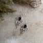 925 Sterling silver antique-inspired garnet statement earrings