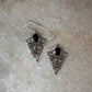 Elegant garnet vintage statement earrings 925 sterling silver